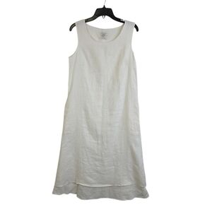 Vicci 100%Linen Midi Dress  with tie on the back to  adjust for better waist fit